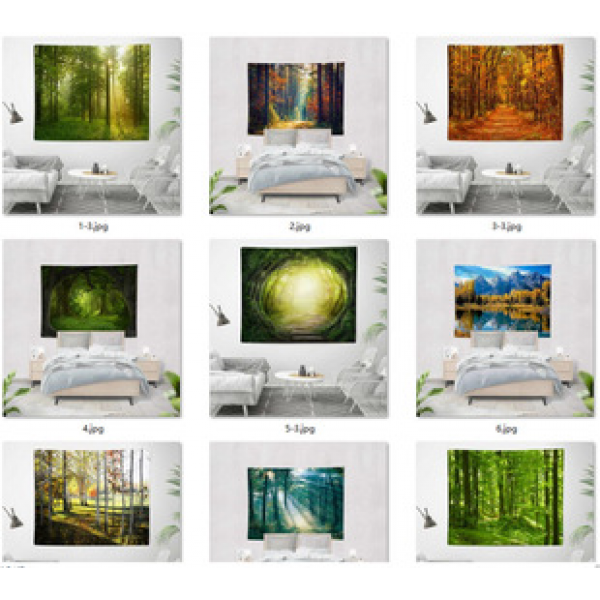 Factory direct sales cross forest forest fresh background cloth decorative cloth wall blanket beach towel tapestry can be used