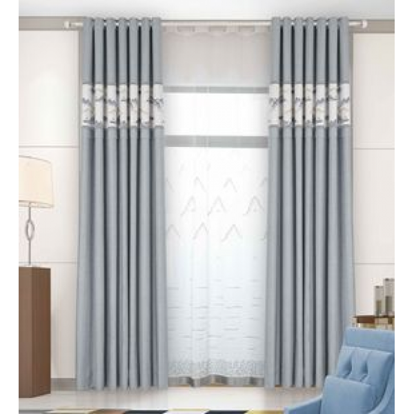 European style curtains, bedroom, modern thick high shading relief embroidery, gray living room size, swan linen, modern light luxury