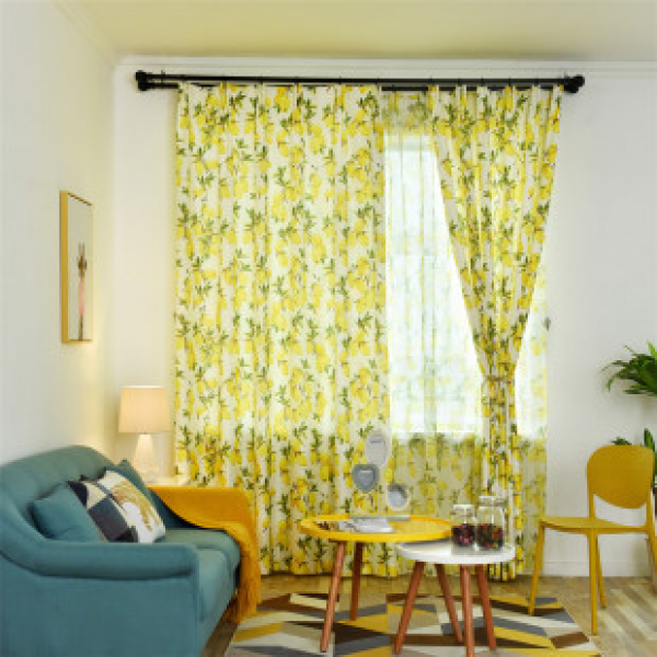 Nordic Ins modern minimalist linen sheer curtains living room bedroom balcony finished curtains cute fruit window curtains