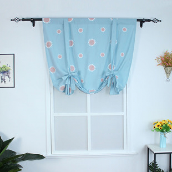 Cotton and linen curtains, window curtains, cute and simple balcony curtains, fabric for living room and bedroom, small-sized bay windows for shading