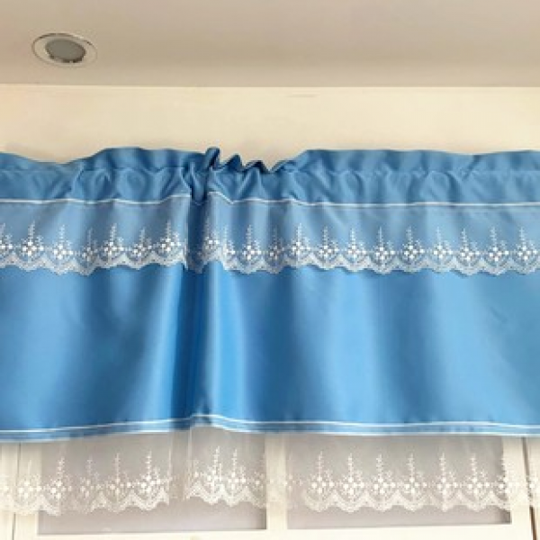 Cross border hot selling rural thickened linen half curtain pole dustproof curtain cabinet door curtain small curtain short curtain lace fresh yarn