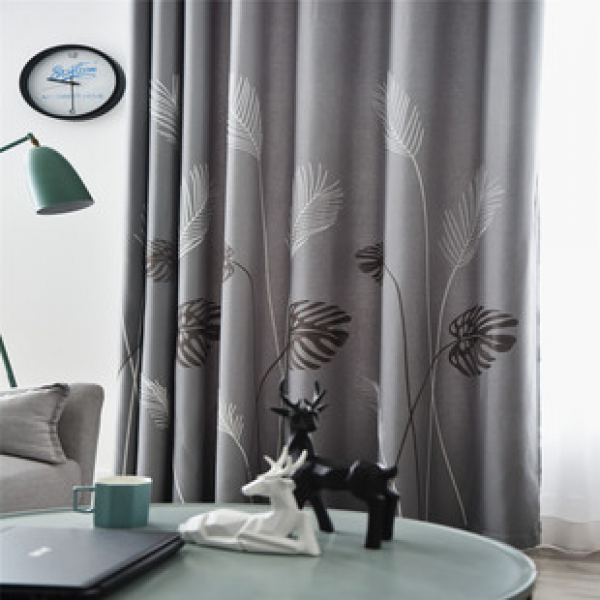 Nordic Modern Ins Curtain Finished Embroidery European Window Screen Living Room Bedroom Float Window Curtain Solid Color Balcony Men