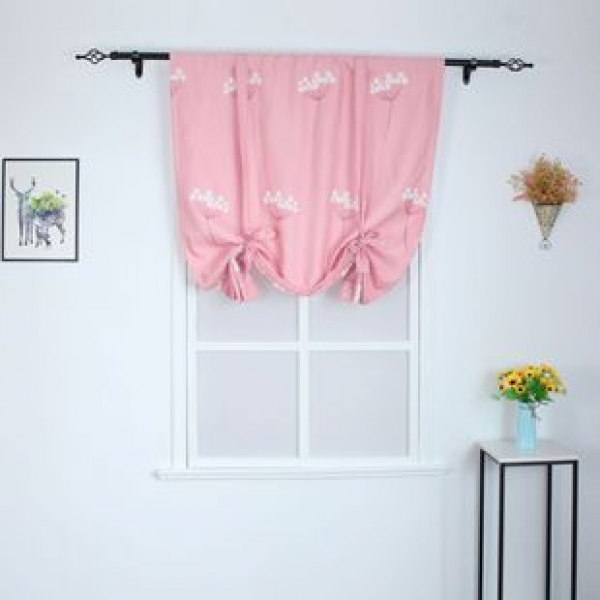 Cotton and linen curtains, window curtains, cute and simple balcony curtains, fabric for living room and bedroom, small-sized bay windows for shading
