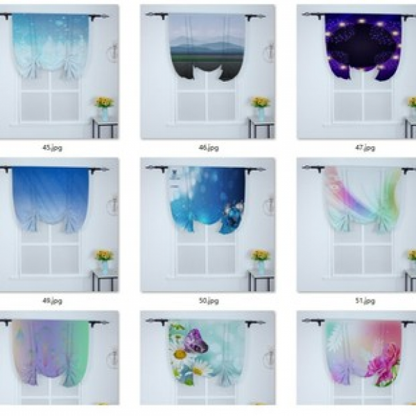 Manufacturer direct sales of 3D printed curtains, finished bedroom and living room blackout fabric, rental door curtains, short curtains