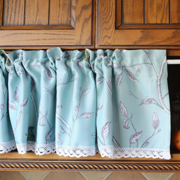 Cross border American coffee curtains, short curtains, half curtains, non perforated door curtains, Japanese style boutique lace curtains, fabric Feng Shui curtains