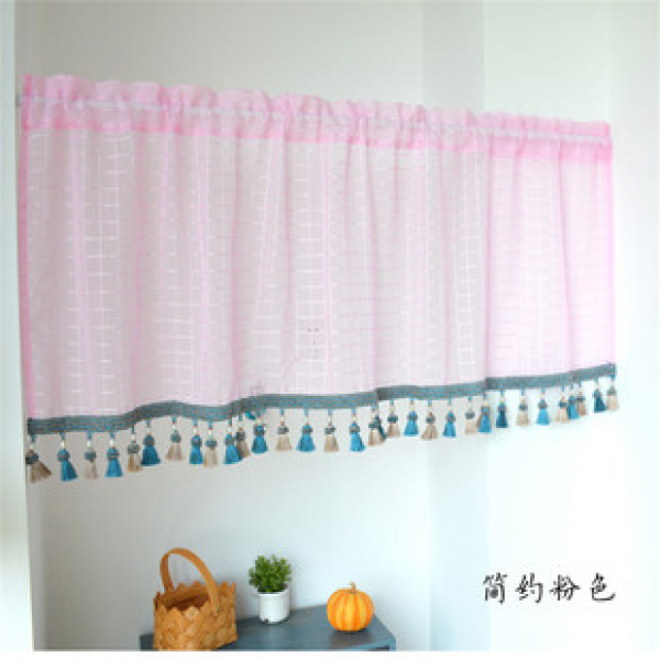 Cross border hot selling personalized American short curtain cabinet door curtain, screen window, kitchen partition finished product screen curtain, small window screen