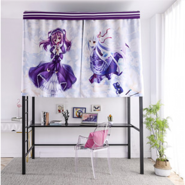 Student Dormitory Bed Curtain Physical Thickening Strong Light Blocking Female Dormitory Nordic Ins Wind Top and Bottom Covering Light Blocking Curtain Cute