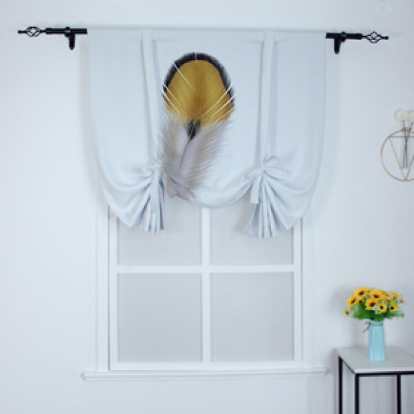 European and American fresh printed short curtains, door curtains, embroidered curtains, finished Roman curtains, solid color curtains