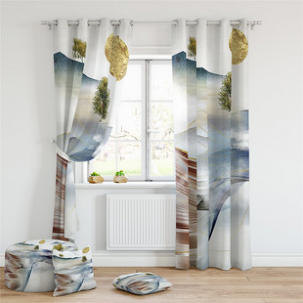 New Chinese style bamboo, modern curtains, high-end and atmospheric digital printing, living room, bedroom, classical shading products, Chinese style