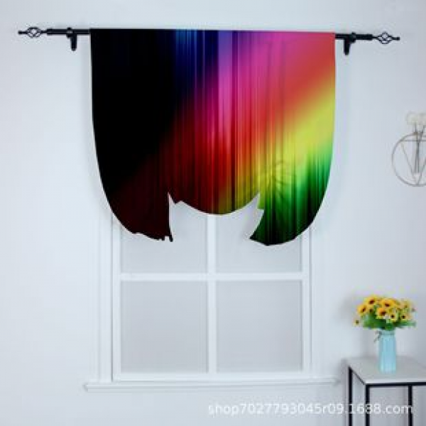 Manufacturer direct sales of 3D printed printed short curtains, door curtains, embroidered curtains, finished Roman curtains, solid color curtains