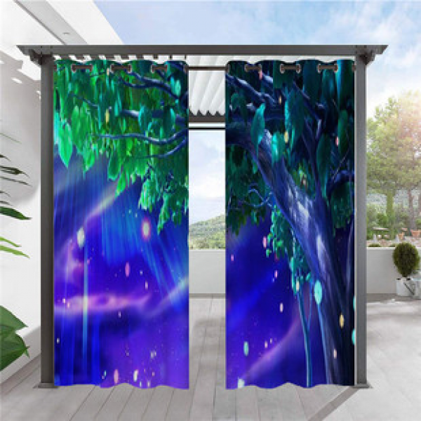 Cross border hot selling Starry Sky series 3D digital printing waterproof outdoor thousand pattern blackout fabric curtains