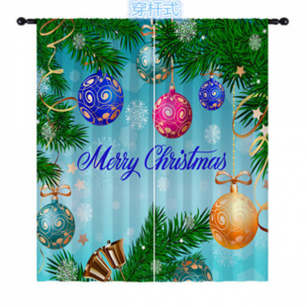 Factory direct sales of Christmas waterproof digital printed blackout curtains support wholesale through foreign trade and e-commerce