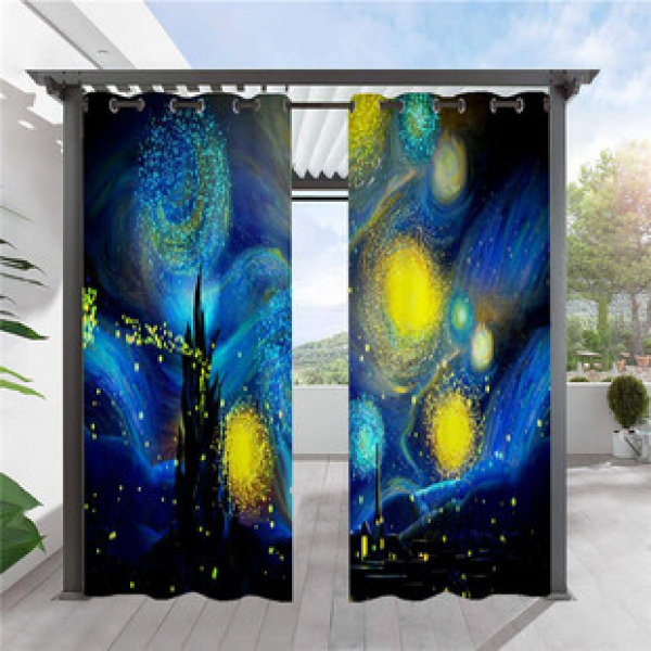 Outdoor waterproof direct supply, hot selling 3D digital starry sky series in Europe and America, light blocking fabric, personalized style curtains with thousands of choices
