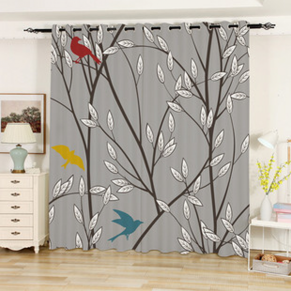 Cross border hot selling 3D digital printed curtains, personalized and popular blackout fabric short curtains, European and American simple and elegant element fabric curtains