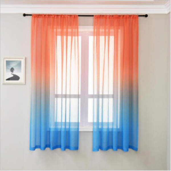 Factory direct sales of cross-border curtain products, Amazon hot selling gradient window screens, balcony blackout curtains, wholesale of curtain screens