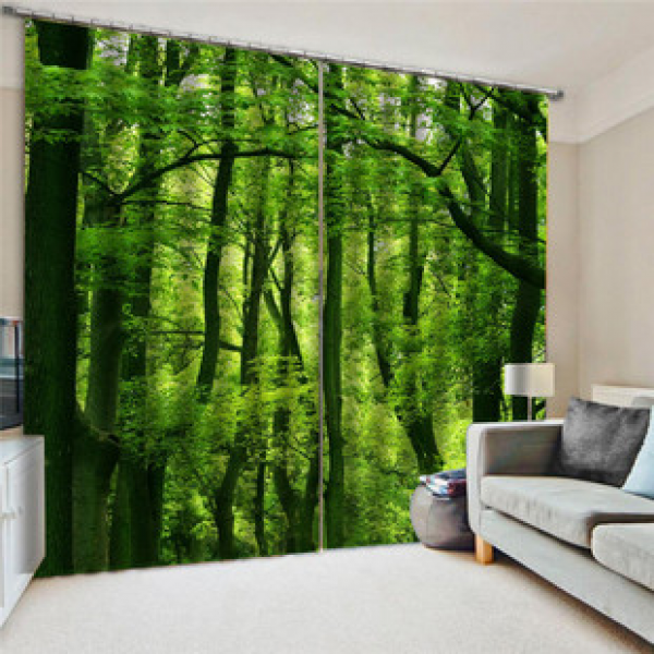 Foreign trade wholesale, cross-border hot selling, factory direct sales, finished products, outdoor waterproof, 3D digital printing, landscape series curtains