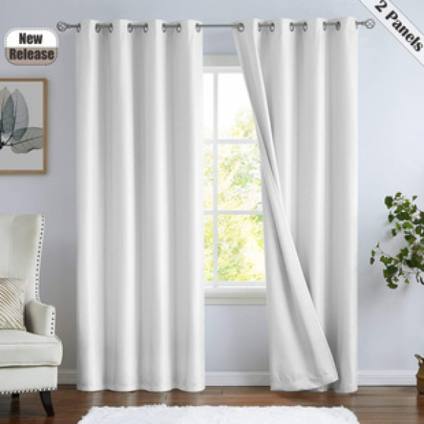 Cross border Amazon hot selling waterproof outdoor pavilion terrace curtains, finished curtains, white perforated blackout and heat-insulating curtains