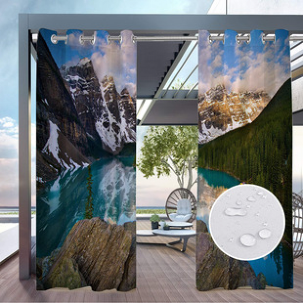 Kelaitu curtain and window screen manufacturer supplies cross-border platform outdoor rainy day series high-definition 3D outdoor landscape waterproofing