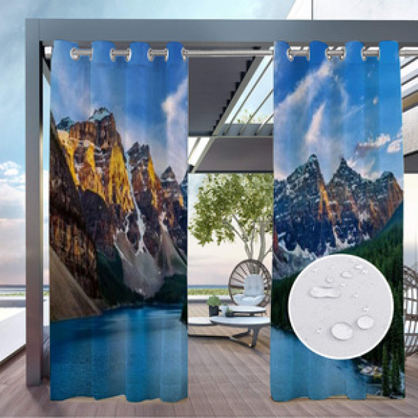 Curtain and window screen manufacturers supply cross-border platform outdoor rainy day series high-definition 3D outdoor landscape waterproof system