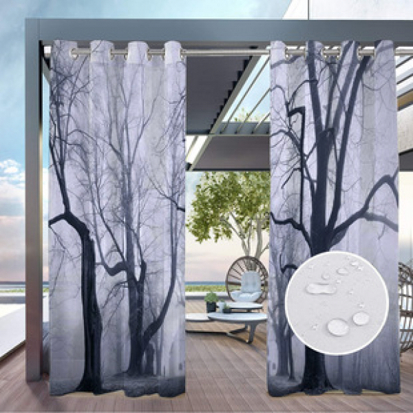 Curtain and window screen manufacturers supply cross-border platforms, outdoor rainy day series, high-definition 3D outdoor landscape waterproof system available