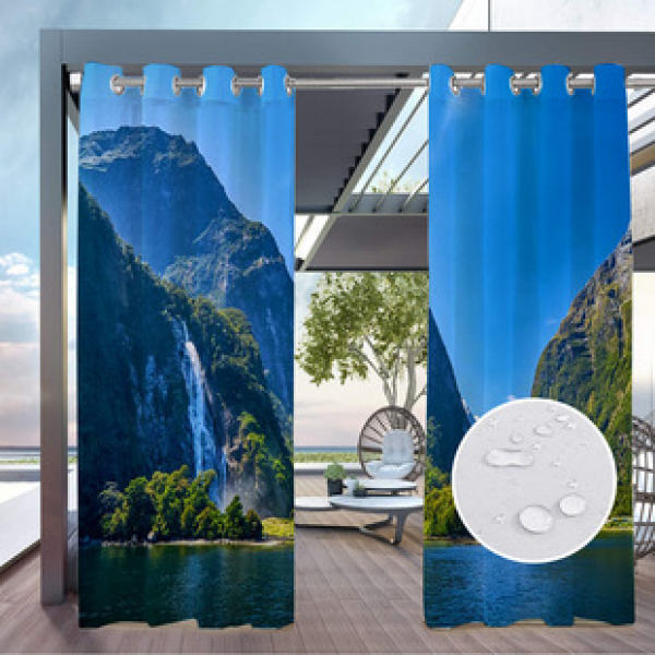 Kelaitu curtain and window screen manufacturer supplies cross-border platform outdoor rainy day series high-definition 3D outdoor landscape waterproofing