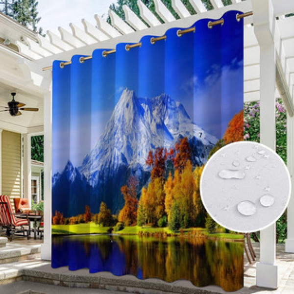 Kelaitu curtain and window screen manufacturer supplies cross-border platform outdoor rainy day series high-definition 3D outdoor landscape waterproofing