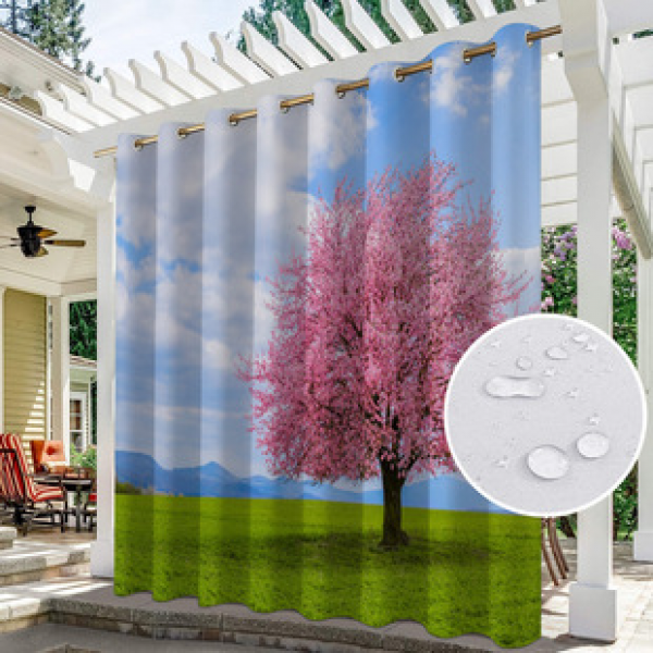 Curtain and window screen manufacturers supply cross-border platform outdoor rainy day series high-definition 3D outdoor landscape waterproof system