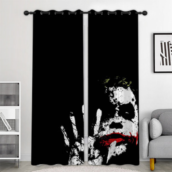 Cross border hot selling factory direct sales 3D digital printing clown modern creative personalized curtains