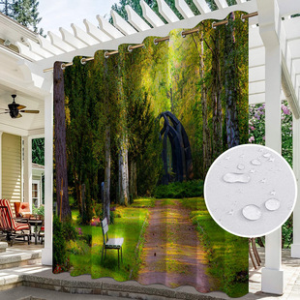 Curtain and window screen manufacturers supply cross-border platform outdoor rainy day series high-definition 3D outdoor landscape waterproof system