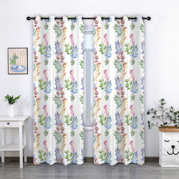 Cross border hot selling printed curtains 3D digital Amazon floral European and American perforated foreign trade curtain products American style available