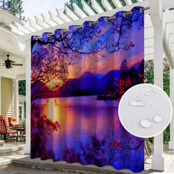 Curtain and window screen manufacturers supply cross-border platform outdoor rainy day series high-definition 3D outdoor landscape waterproof system