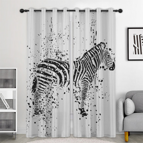 Cross border hot selling manufacturer direct sales digital printing Nordic light luxury animal curtain fabric insulation floor waterproof curtain