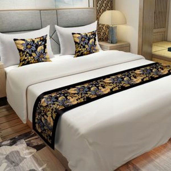 Cross border creative flowers, Japanese style bed end towels, bed flags, hotel guests, spot goods, factory direct sales