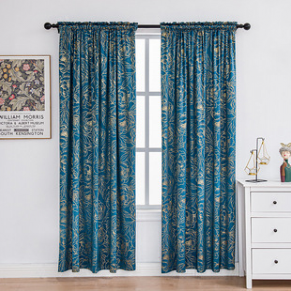 Factory supplies cross-border e-commerce platform with advanced hot stamping Dutch velvet blackout curtains. Factory provides curtains and window screens on behalf of customers
