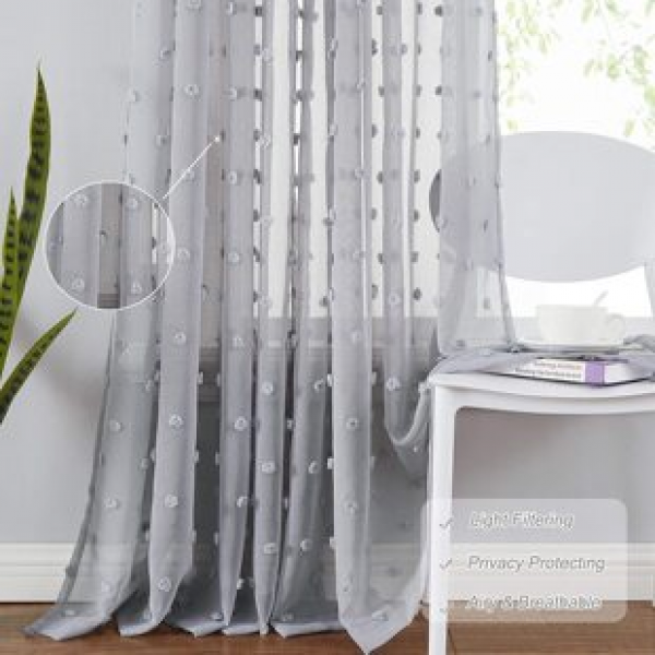 Manufacturer directly supplies cross-border e-commerce platform Amazon WISH popular fluffy ball transparent fluffy ball yarn curtain factory for delivery