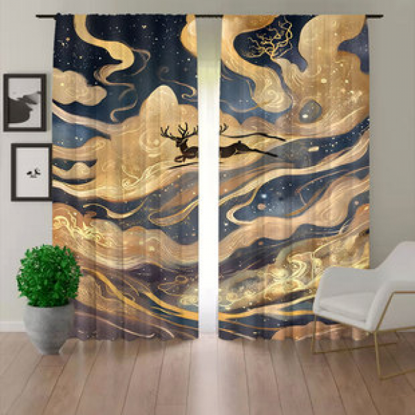 Manufacturer supplies cross-border Amazon WISH3D digital printed fabric curtains, Shenlu series