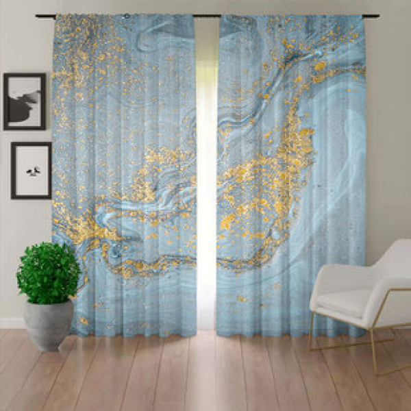 Cross border hot selling factory direct sales 3D digital printing watercolor pattern curtains
