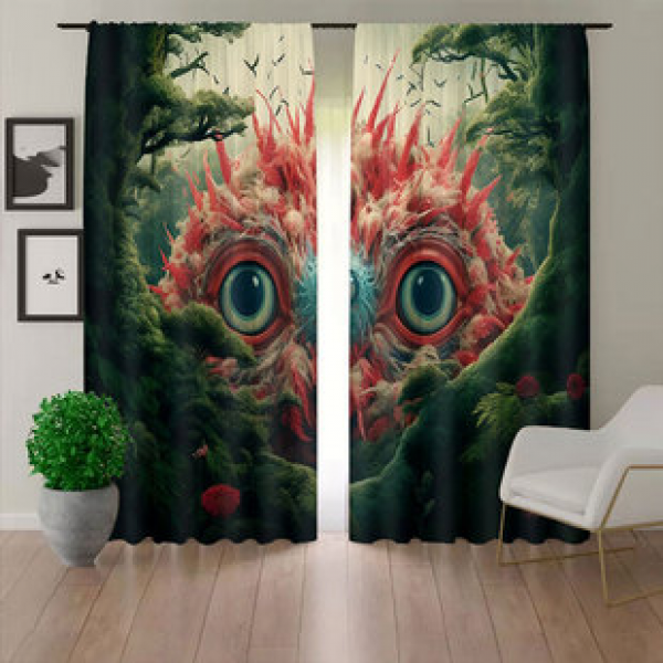 Cross border factory direct sales of 3D digital printed curtains with cartoon animal patterns in various styles