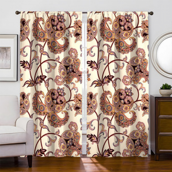 2pcs New Flower Pattern Cross border Manufacturer Supply Living Room Bedroom Digital Printing High Precision Curtains