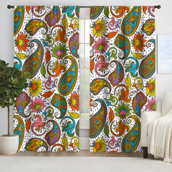 2pcs New Abstract Pattern Curtains Cross border Manufacturer Supply Living Room Bedroom 3D Digital Printing High Precision