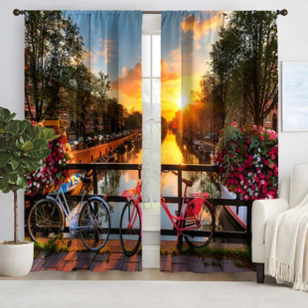 2pcs New Natural Landscape Pattern Curtains Cross border Manufacturer Supply Living Room Bedroom 3D Digital Printing High Precision