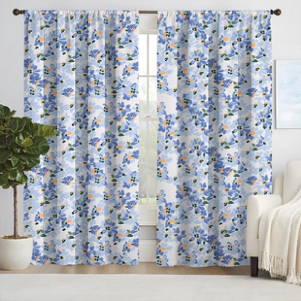 2pcs new multi-color floral pattern curtains cross-border supplier for living room and bedroom 3D digital printing