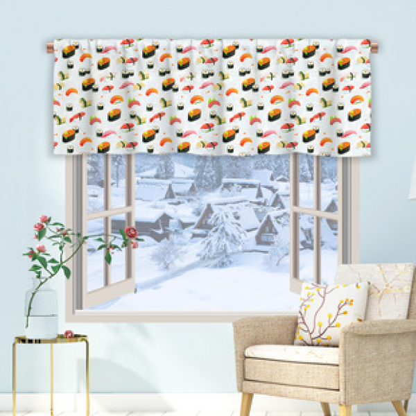 1PC Cute Pattern Short Curtain Kitchen Curtain Half Curtain Cross border Small Window Decoration Polyester Cotton