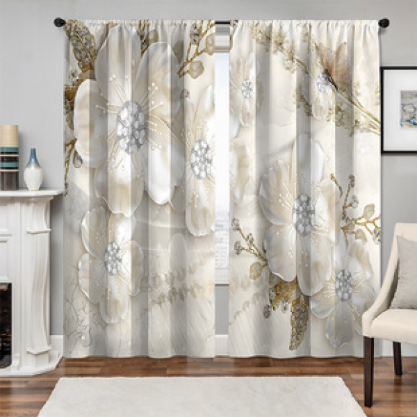 Manufacturer direct sales of light luxury background patterns, 3D digital printing fabric curtains, cross-border Amazon WISH supply of window screens