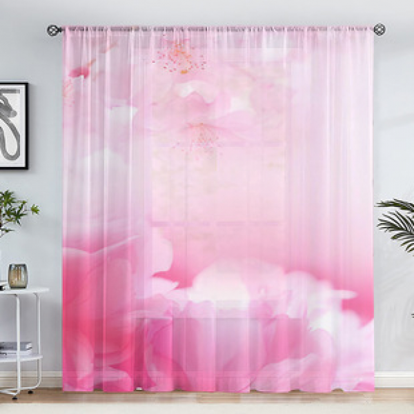 1pc Love Rose Pattern Valentine's Day Curtains 3D Digital Printing Manufacturer Supply Cross border Amazon WISH Fabric