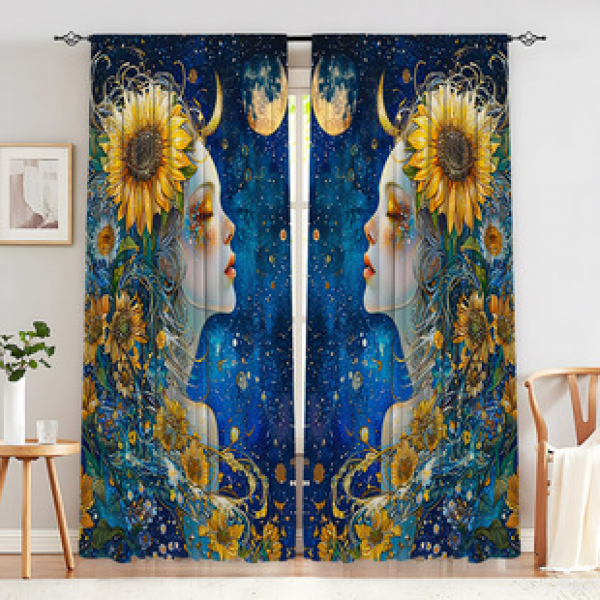 2PCS Graffiti Character Curtain New Product Factory Delivers 3D Digital Printed Curtain Products Cross border Amazon