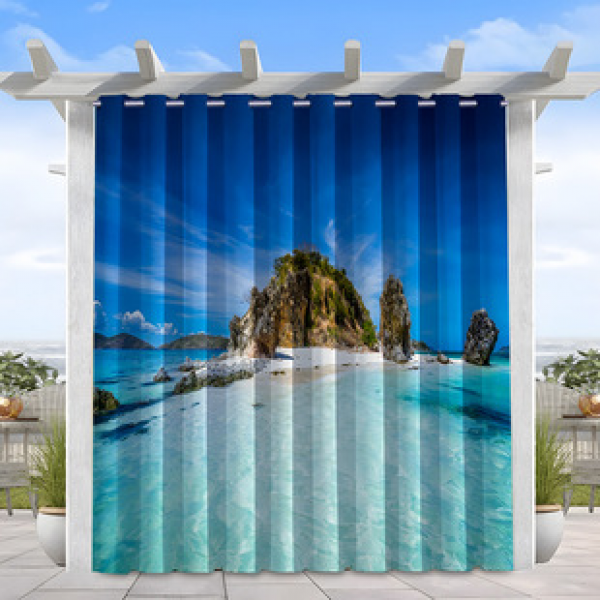 1PC Cross border Foreign Trade Outdoor Waterproof Curtains Cross border Amazon Modern Pavilions Sunscreen Landscape Series
