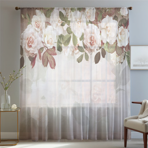 1pc Spring Flower Window Screen 3D Digital Printing Manufacturer Supply Cross border Amazon WISH Fabric Window Screen