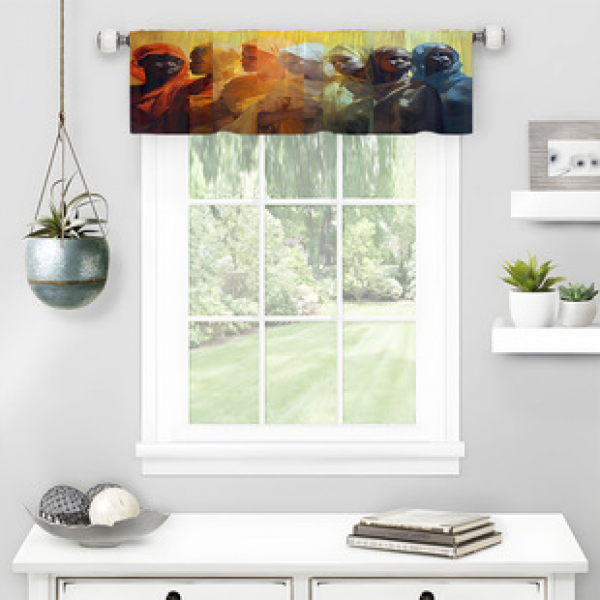 1PC multi-color floral short curtain kitchen curtain half curtain cross-border Christmas small window decoration polyester cotton