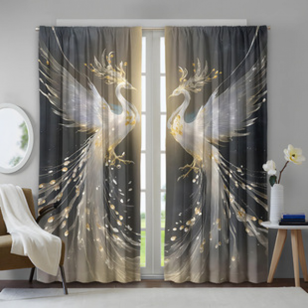 2PCS Flower Character Curtain Factory OEM 3D Digital Printing Cross border Amazon Curtain Hot Selling Pattern